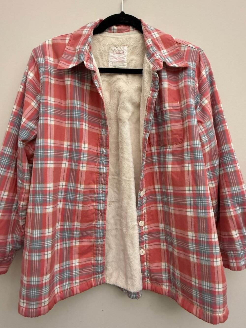 Fleece Lined Button Jacket Shirt Shacket - L.L. LL Bean Size Medium